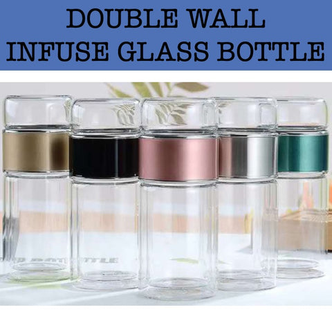 Double Wall Infuse Glass Bottle